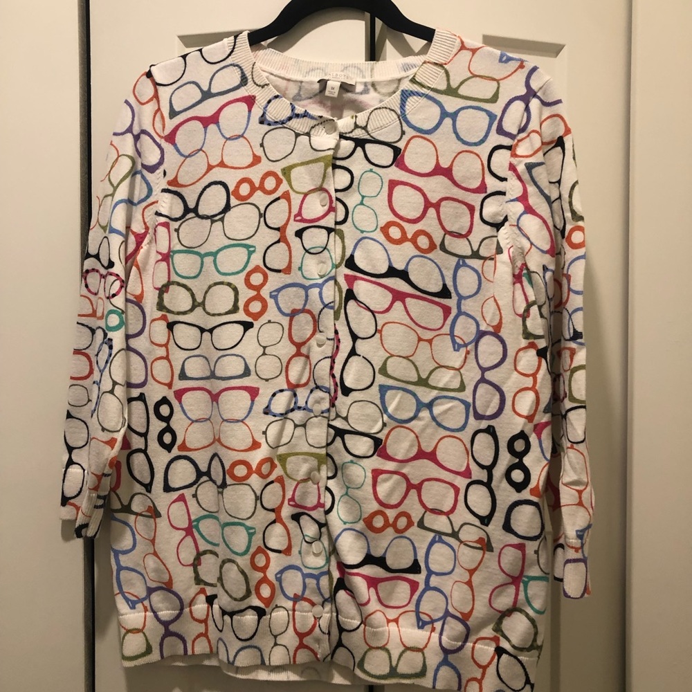 Talbots Vintage Glasses Cardigan